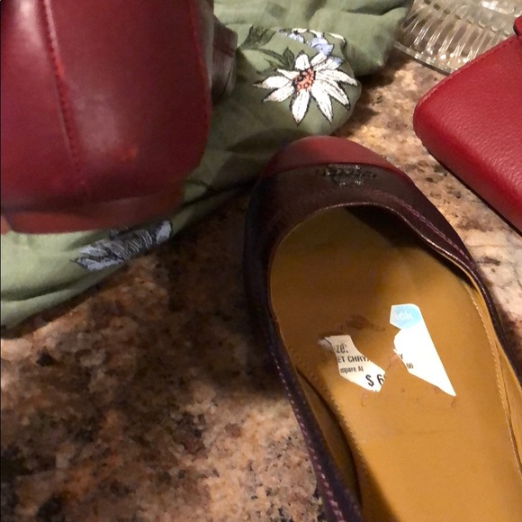 Coach Chelsea black cherry metallic flat .size 6B - Picture 6 of 7